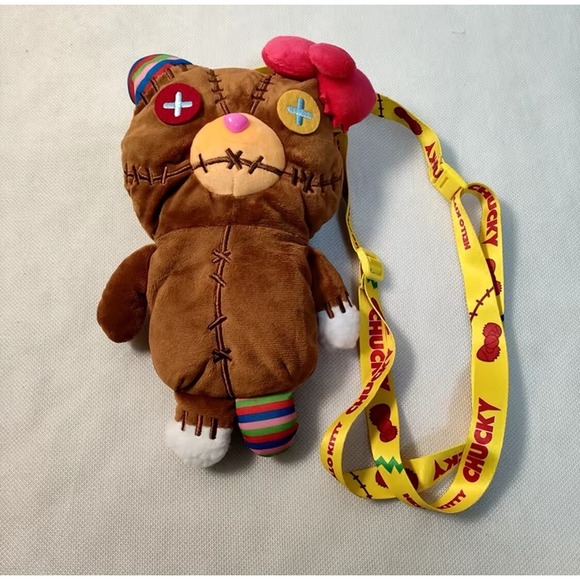 Cute Hello Kitty Zombie Bear Plush Doll Toy Bag Cell Phone Bag 23cm Halloween - Picture 1 of 7